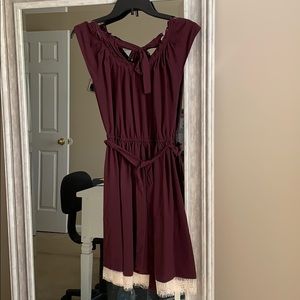 NEW WITH TAGS!! Pleated lace hem dress